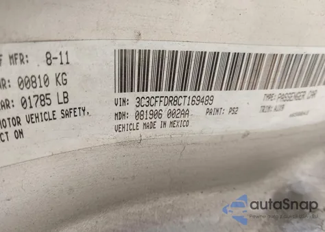 2012 Fiat 500C Pop из США, поврежденный, VIN 3C3CFFDR8CT169489